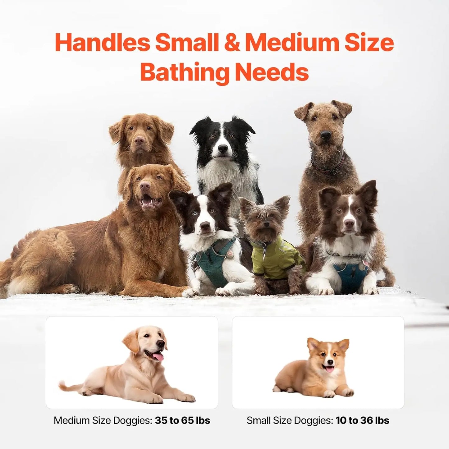 Foldable Portable Pet Bathtub for Dogs & Cats, Elevated Shower Station with Quick Drainage, Indoor Outdoor Use