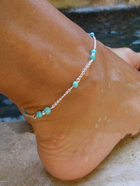 1 pc Barefoot Sandals Ankle Boho Chic Chain Turquoise Anklet Bracelets Jewellery