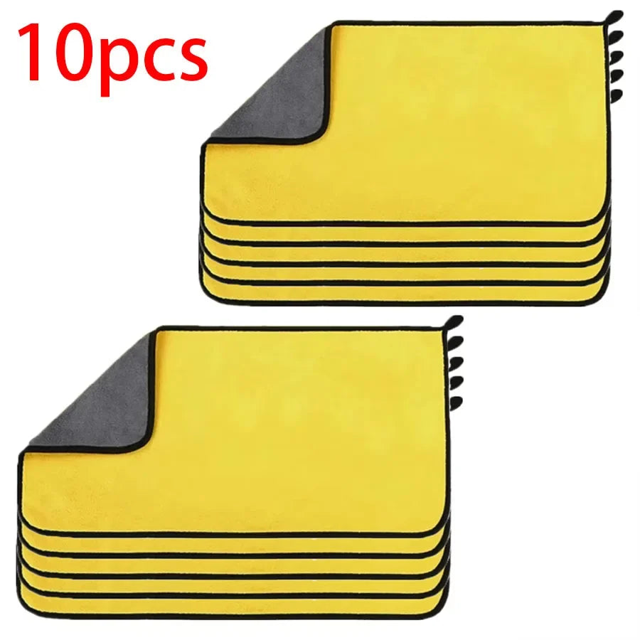 1/2/3/6/10pcs 30X60cm Microfiber Car Cleaning Towels Soft Quick Drying for Windows Mirrors Wiping Rags Double Layer Wash Cloth