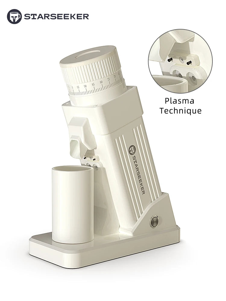 STARSEEKER E55Pro Electric Coffee Grinder 55MM Titanium Cone Burr Stepless Adjustment Espresso Brew Coffee Bean Grinder Black