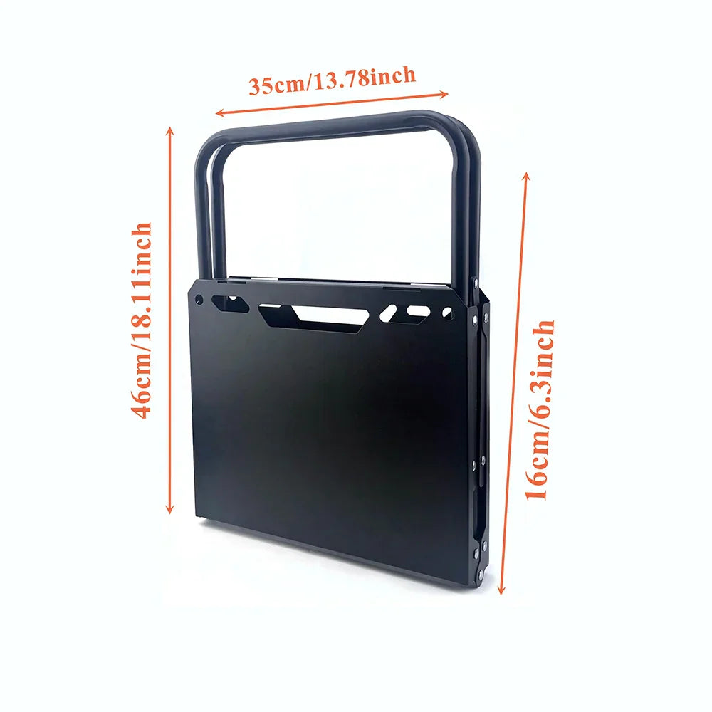 Foldable Hollowed Surface Camping Table Black-4