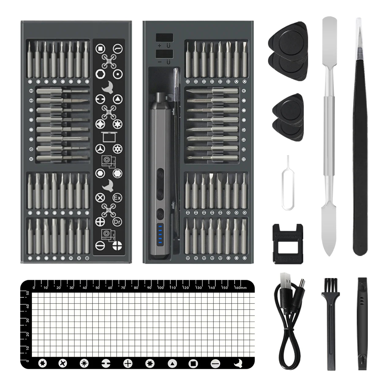 68/76 IN 1 Precision Electric Screwdriver Set 5 Levels Adjustable Comes Fill Light Professional Mobile Phone IPad Repair Tool