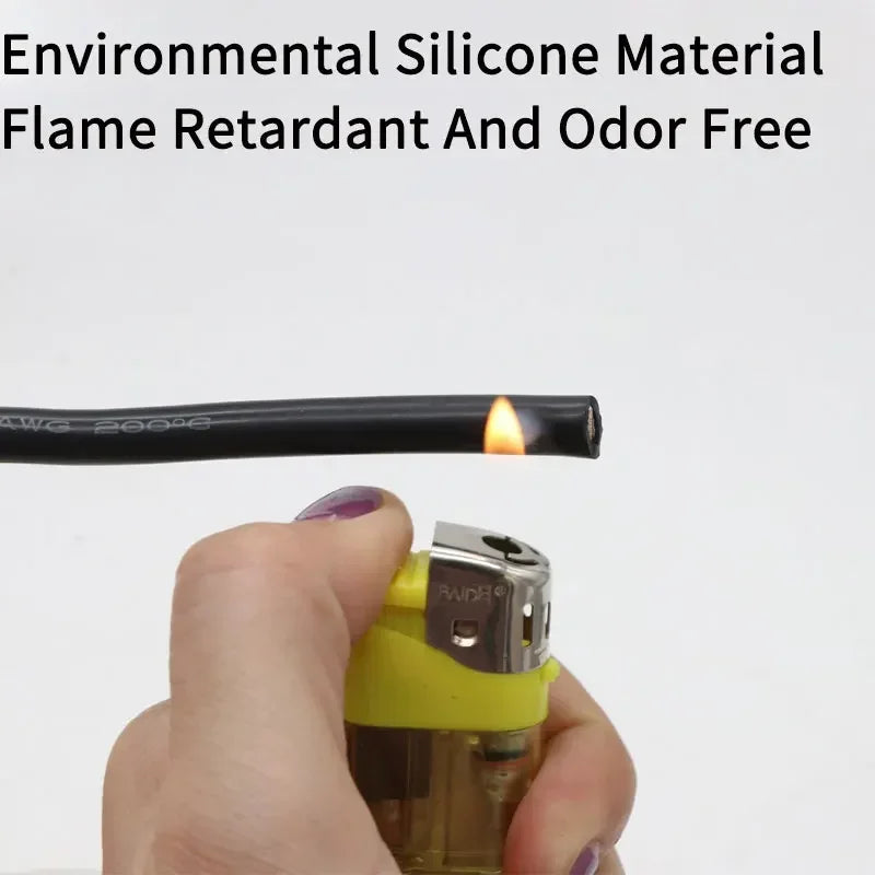 1米/5米耐熱電纜 30 28 26 24 22 20 18 16 15 14 13 12 10 AWG 超軟矽膠線 高溫柔性銅線