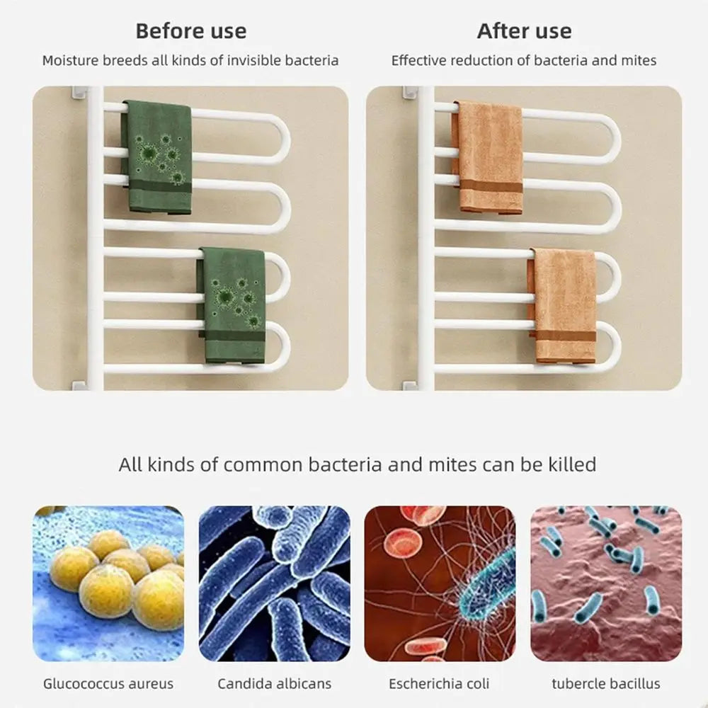 Electric Towel Warmer Rotatable 180°, Towel Rack Warmer with Timer and Smart Temperature Control, Heated Drying Rack Hard Wired/