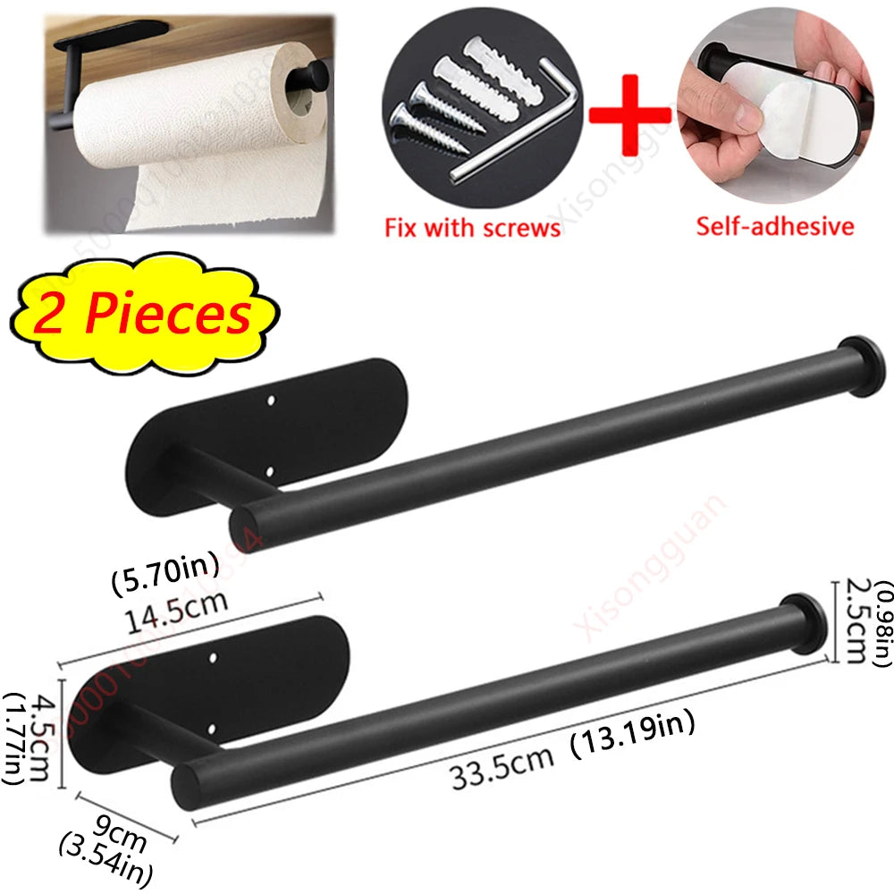 1/2個裝廚房紙巾架衛生紙架黏性紙巾架餐巾紙分配器櫥櫃收納浴室配件