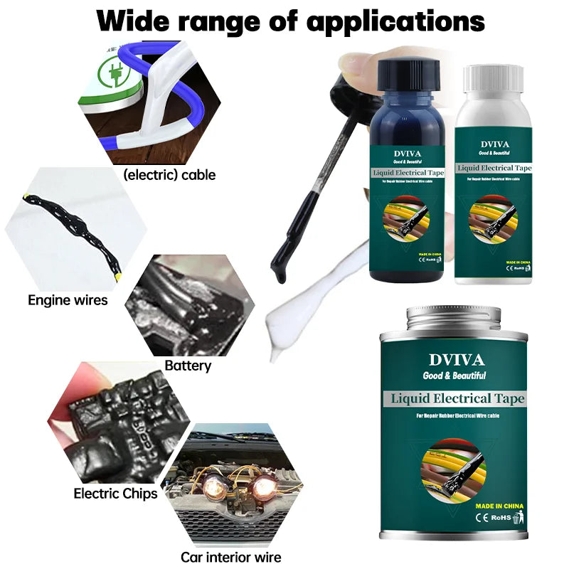 Waterproof Liquid Electrical Tape Insulating Repair Paste Fix Line Glue For Wires And Cables Home Use Quick Drying Sealant