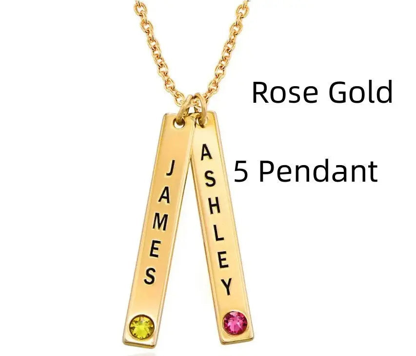 Personalized Vertical Necklace, Mother's Day Gift