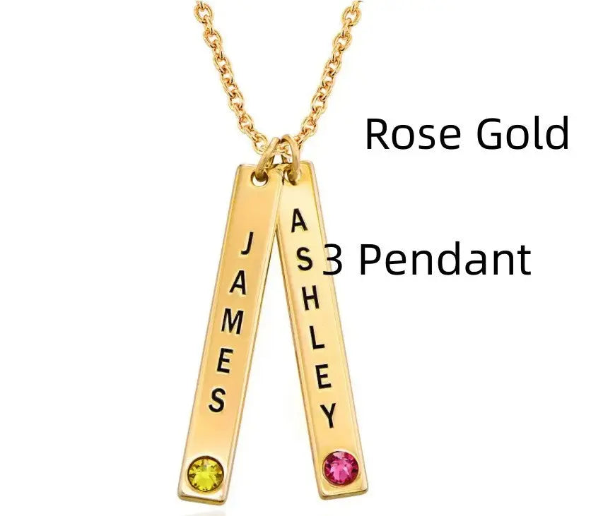 Personalized Vertical Necklace, Mother's Day Gift