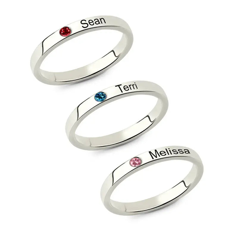 S925 ring lettering couple personalized name customization