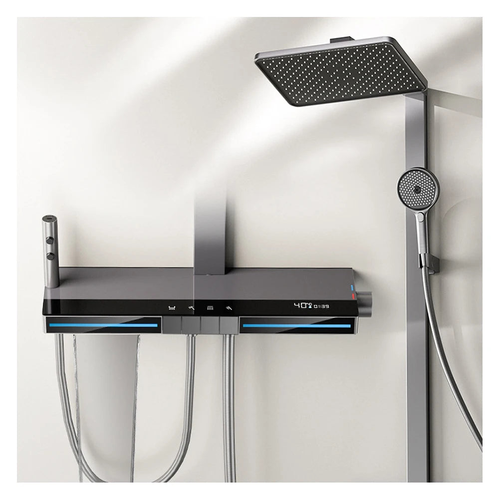 2024modern Shower Bathroom Design Digital Display Luxury Showers Mixer Sets Thermostatic Shower Faucet Set Rain Dual Head System