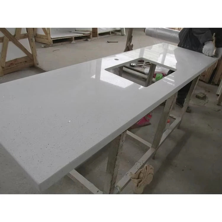 Artificial quartz stone top kitchen island smooth and easy to clean desktop