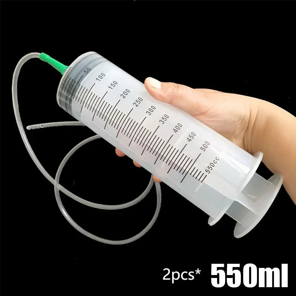 100/300/550ml Large Capacity Syringes Oil Pump With 1m Hose Pet Feeding Measuring Pump Hydroponics Nutrient Big Syringe