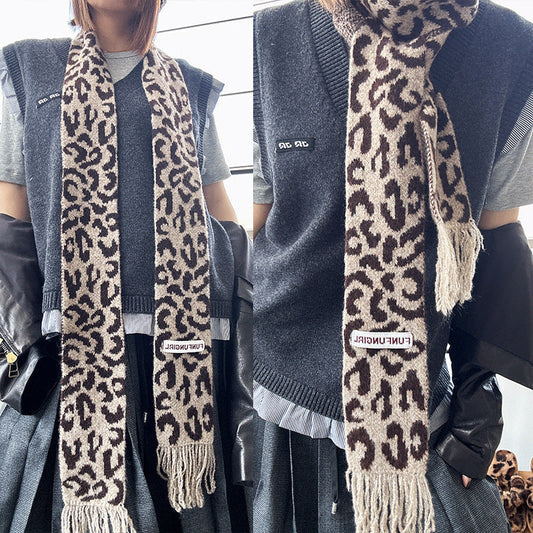Korean Style High-grade Wool Knitted Small Scarf