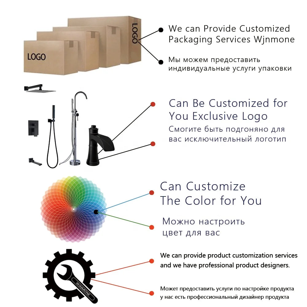 現代淋浴系統，4個體位噴淋噴嘴，四向雨淋式出水，12吋+6吋雙淋浴噴頭，黃銅混水閥，壁掛式恆溫水龍頭套裝