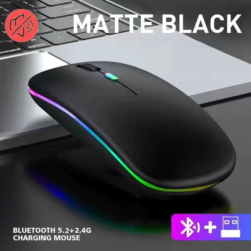 Wireless Mouse For Laptop PC Bluetooth RGB Rechargeable Mouses Wireless Computer Silent Mice LED Backlit Ergonomic Gaming Mouse
