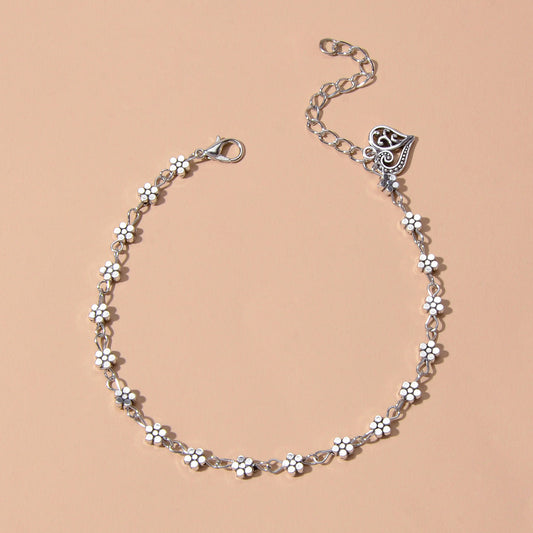 Feelontop Flower Infinity Endless Heart Charm Anklet Tribal Ethnic Foot Jewelry