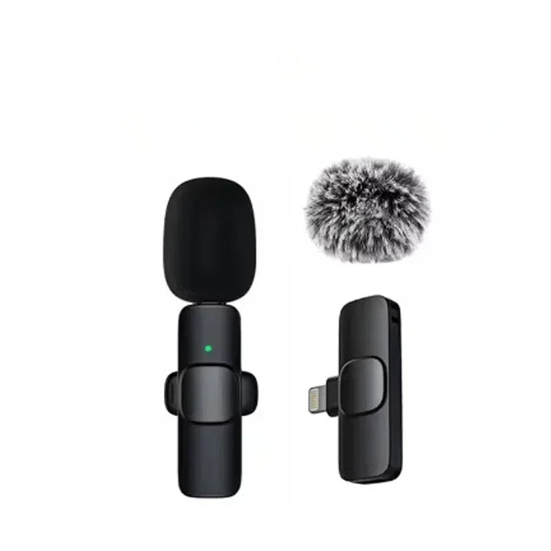 Wireless Lavalier Mic Audio Video Recording Mini Replaceable Windproof Fleece Microphone for vlog YouTube Shooting Microphone