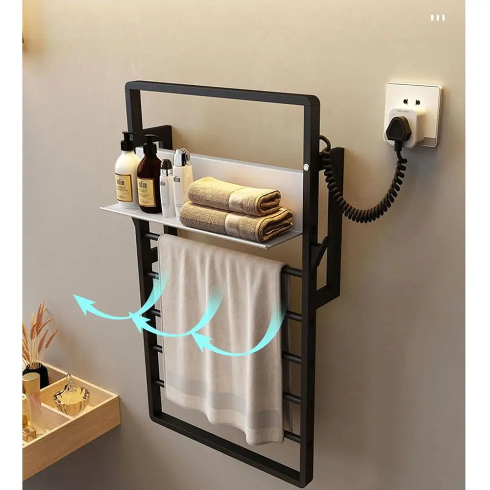 電熱毛巾架，壁掛式浴室熱毛巾架，附置物架，附計時器和Sma 