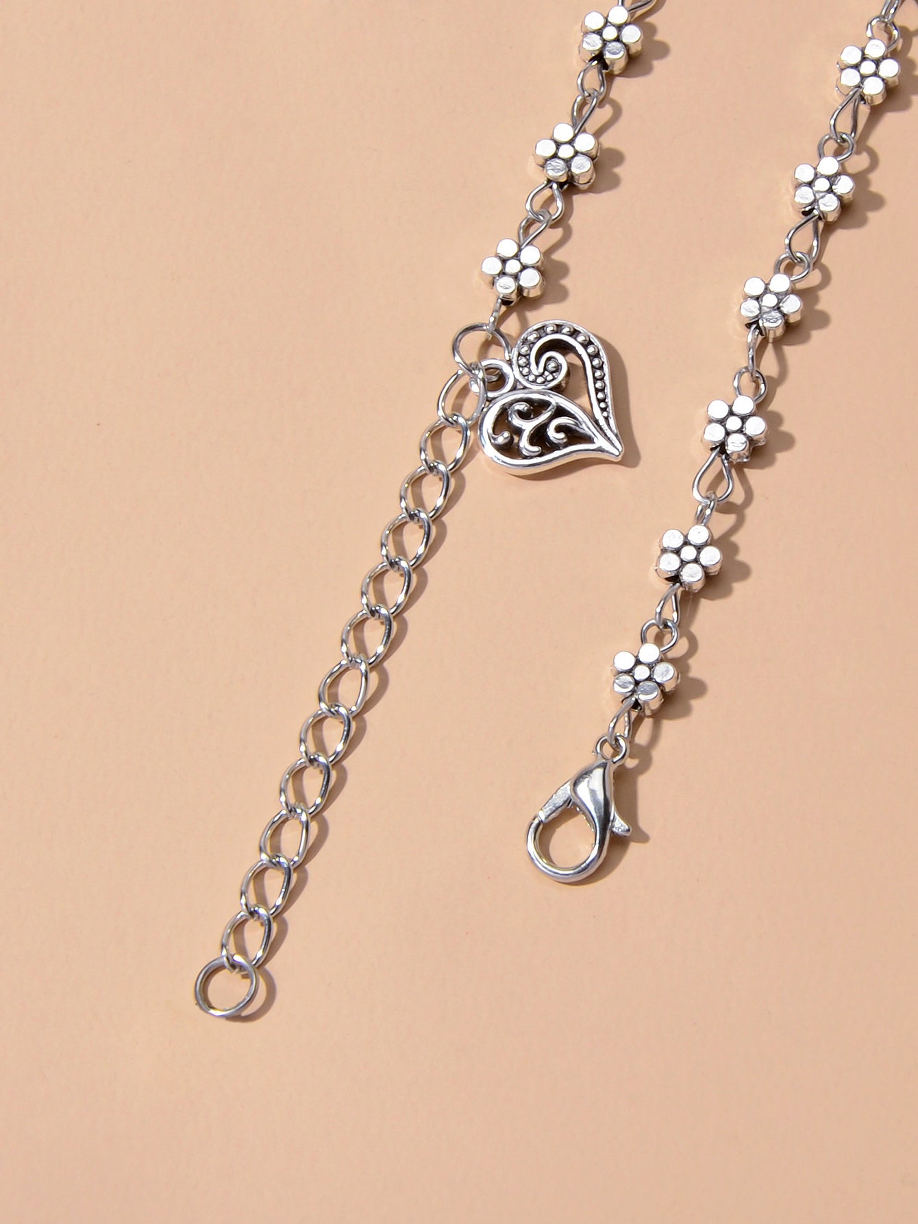 Feelontop Flower Infinity Endless Heart Charm Anklet Tribal Ethnic Foot Jewelry