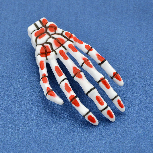 哥德式萬聖節白色骷髏手骨髮夾髮卡角色扮演配件