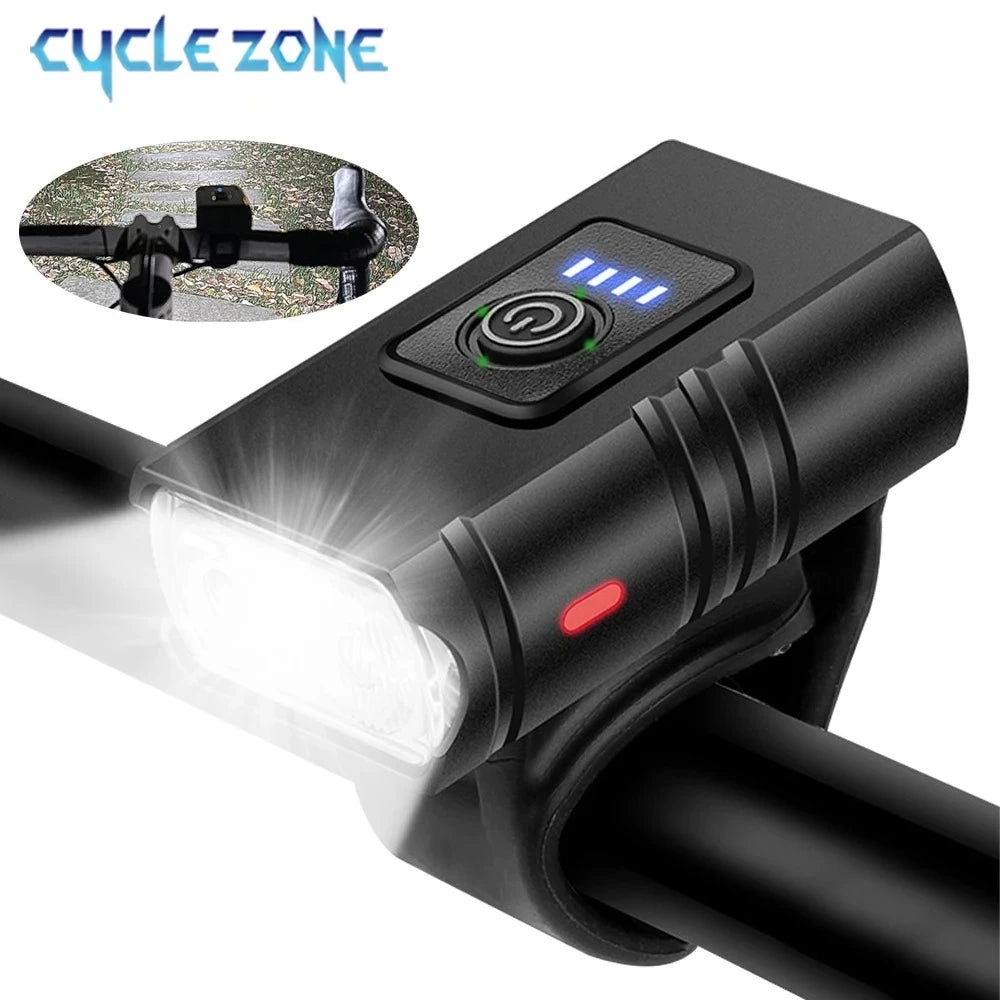 LED Bicycle Front Light Type-C Rechargeable Bicycle Headlight MTB Road Bike Headlamp Easy to Install Cycling Accessories