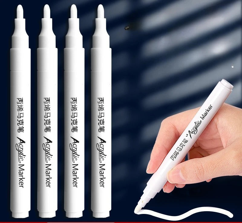 1/3/5 Pcs Student-specific white acrylic marker for sketching, highlighting, and oil-based quick-drying painting brush
