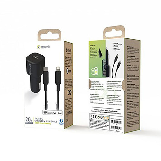 Car Charger Muvit for Change 1 m Black