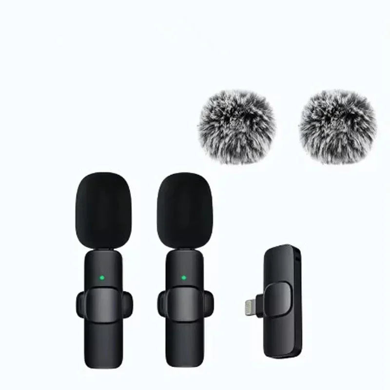 Wireless Lavalier Mic Audio Video Recording Mini Replaceable Windproof Fleece Microphone for vlog YouTube Shooting Microphone