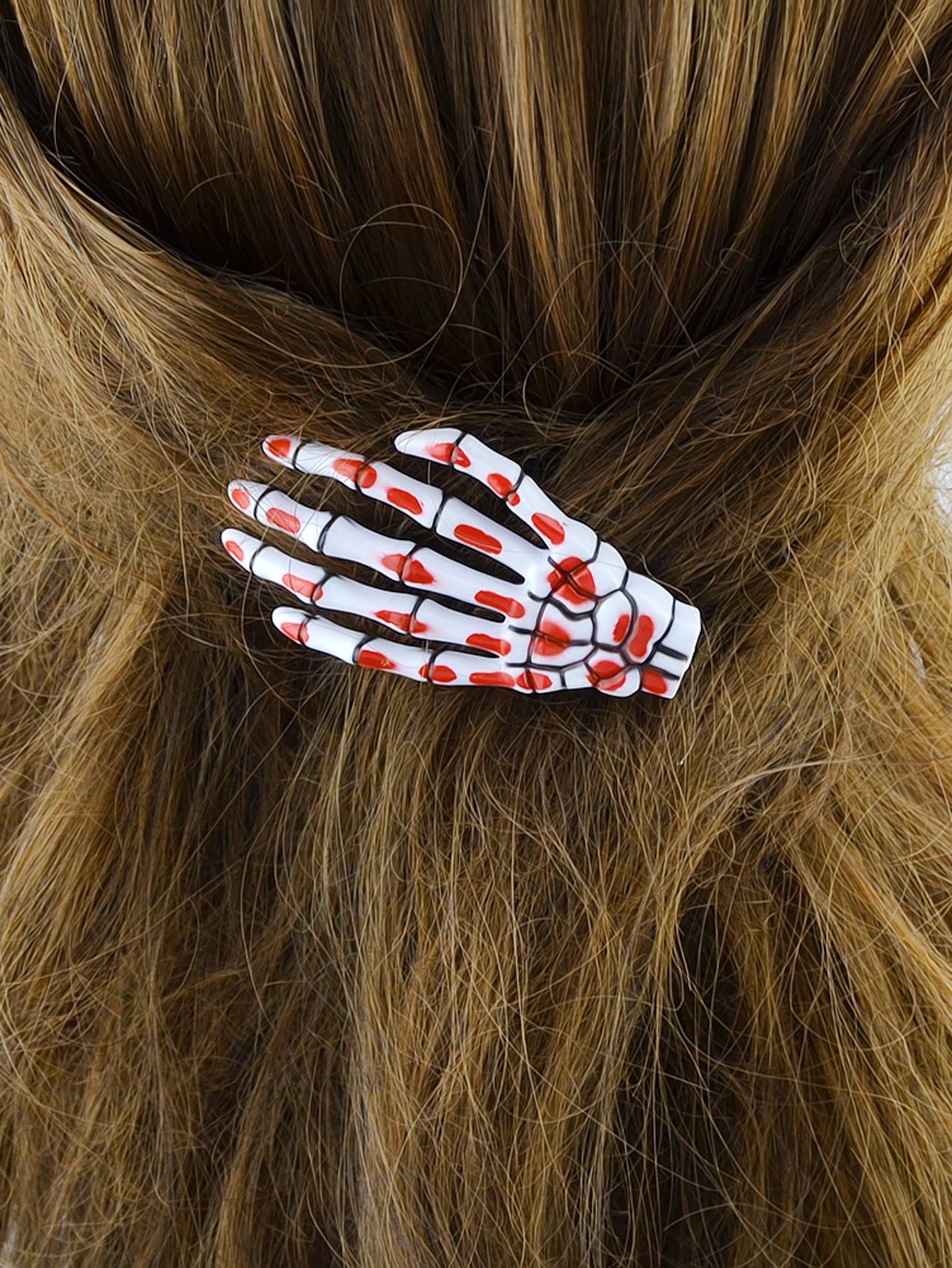 哥德式萬聖節白色骷髏手骨髮夾髮卡角色扮演配件