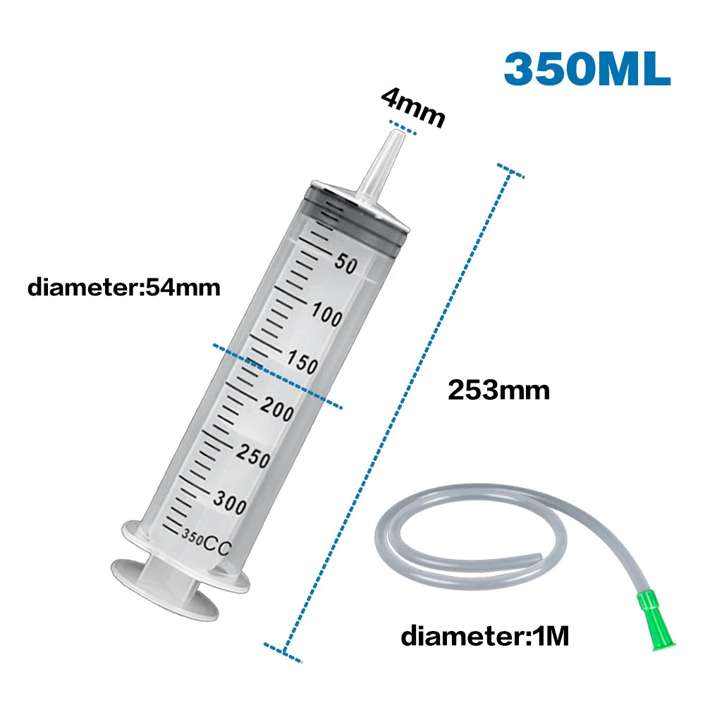 100/300/550ml Large Capacity Syringes Oil Pump With 1m Hose Pet Feeding Measuring Pump Hydroponics Nutrient Big Syringe