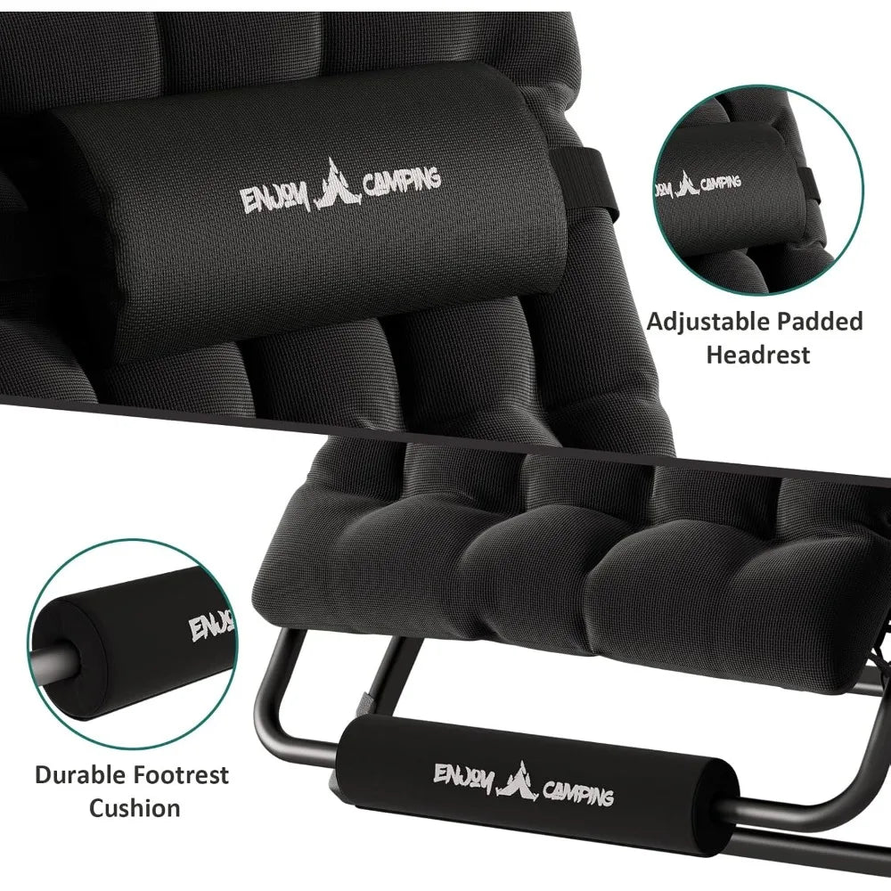 Oversized Zero Gravity Chair 33In XXL Patio Reclining Chair with Cushion, Outdoor Folding Recliner with Pillows|Cup Holder|Foot