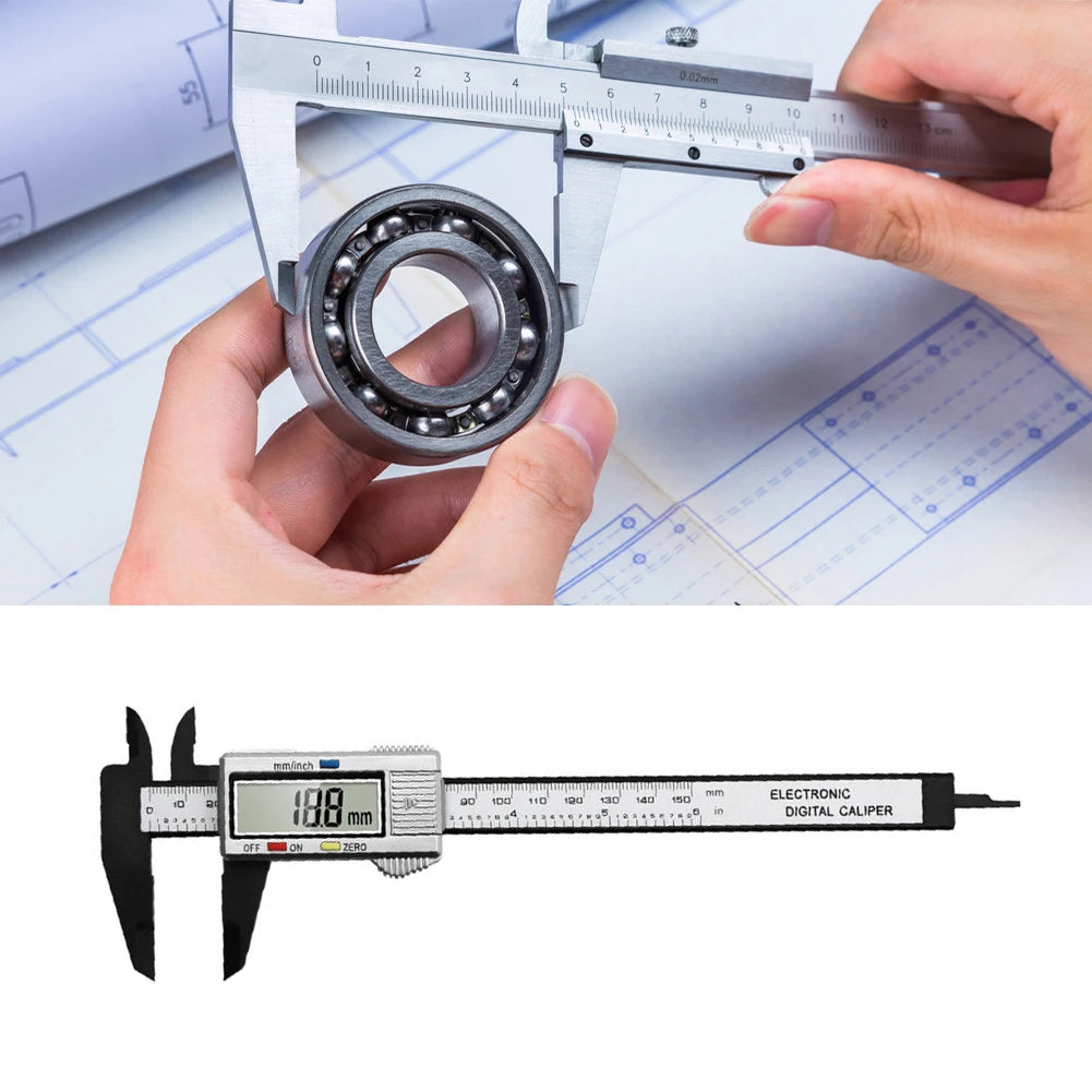 0-150mm Electronic Calipers Multipurpose Digital Caliber Measurement Ruler 0.1mm Accuracy Mm/inch Units for Woodworkers Mechanic