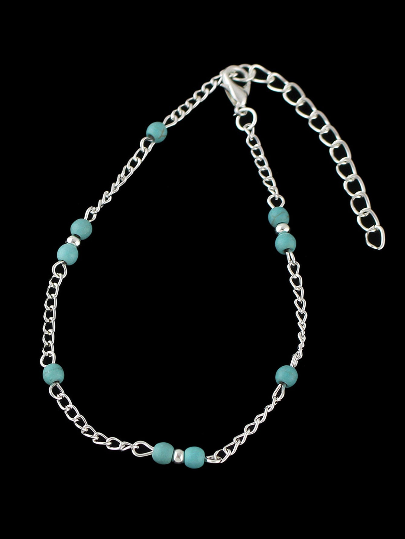 1件 赤腳涼鞋 腳踝 波西米亞風 鏈條綠松石腳鍊手鍊飾品