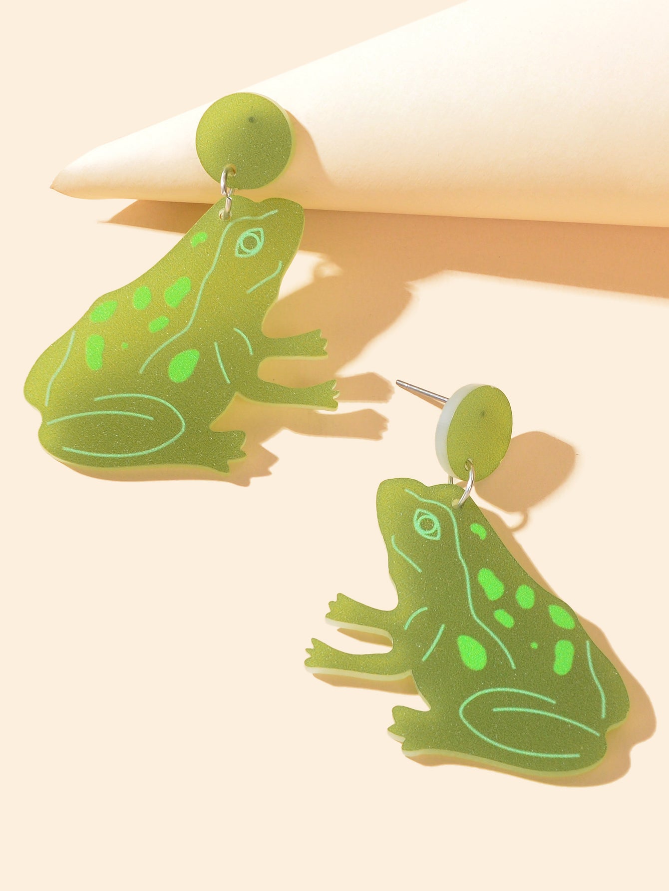 Y2k Style Green Acrylic Cute Frog Dangle Earrings Girls Personality Accessories