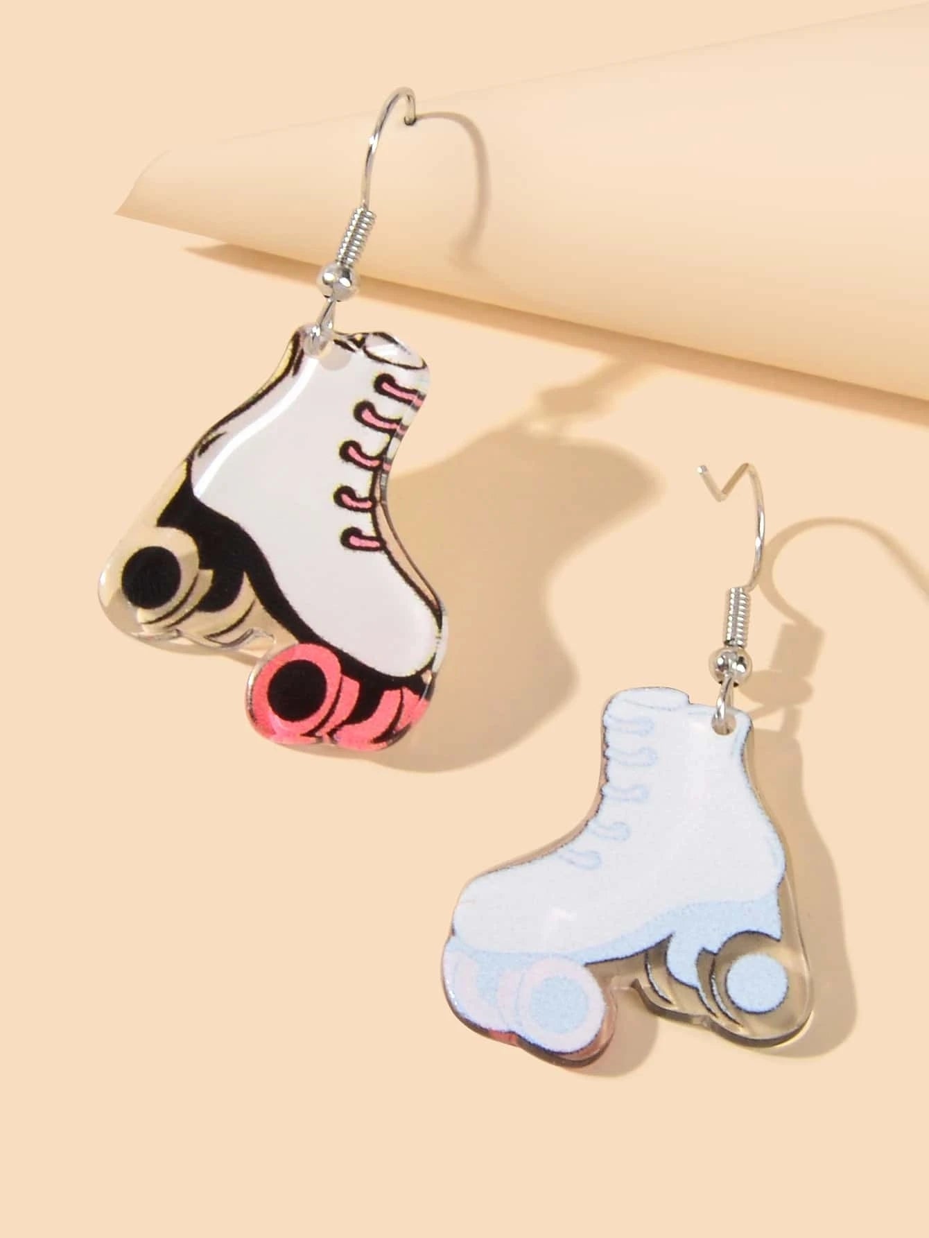 Acrylic Roller Skate Shoes Drop Dangle Party Earrings Girls Teens Accessories