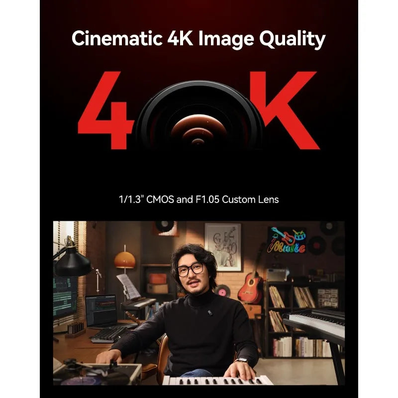 VenusLiv Air Live Streaming Camera,1/1.3" CMOS/F1.05 Custom Lens,4K30p/UVC/HDMI Video Output,Built For 24/7 Streaming