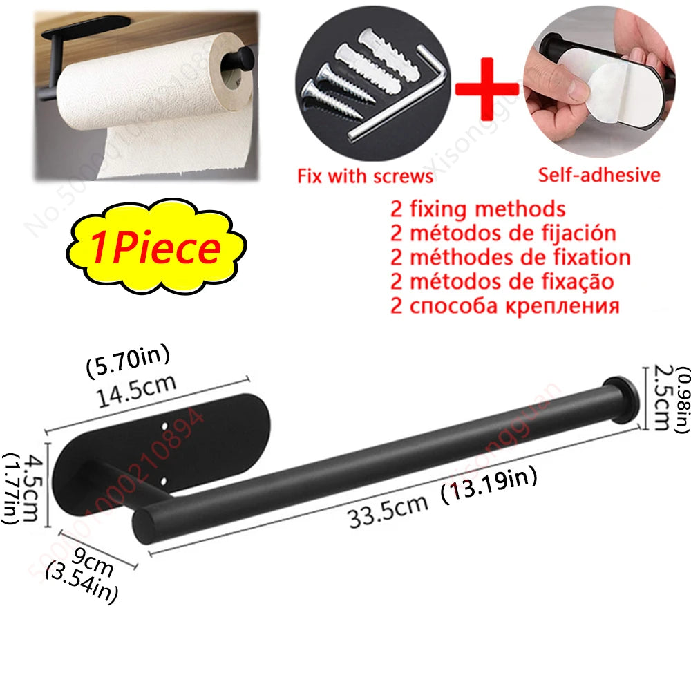 1/2個裝廚房紙巾架衛生紙架黏性紙巾架餐巾紙分配器櫥櫃收納浴室配件