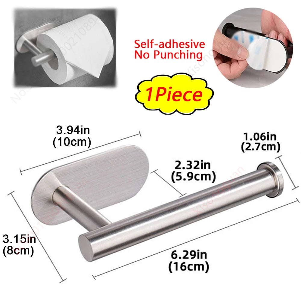 1/2個裝廚房紙巾架衛生紙架黏性紙巾架餐巾紙分配器櫥櫃收納浴室配件