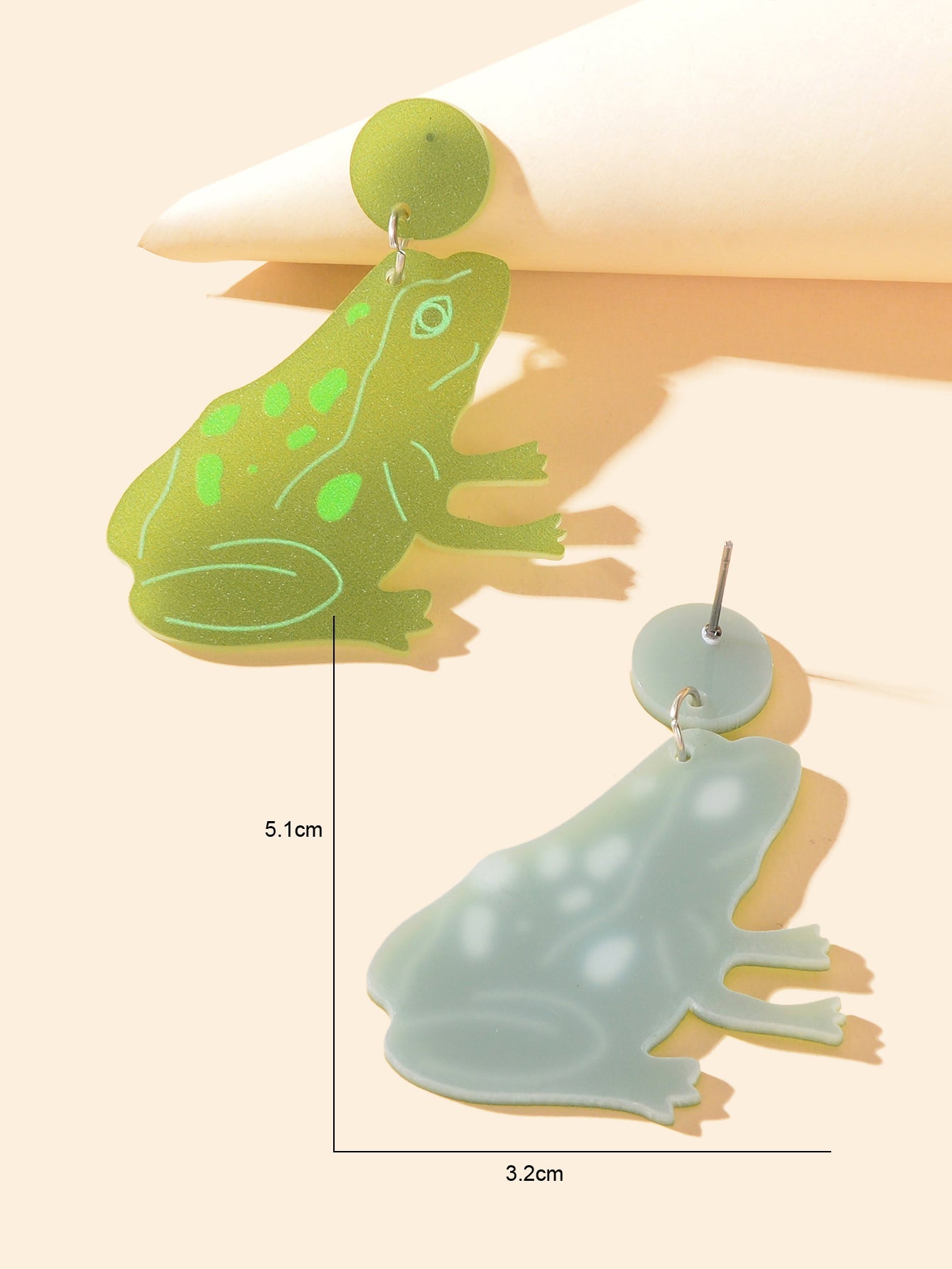 Y2k Style Green Acrylic Cute Frog Dangle Earrings Girls Personality Accessories