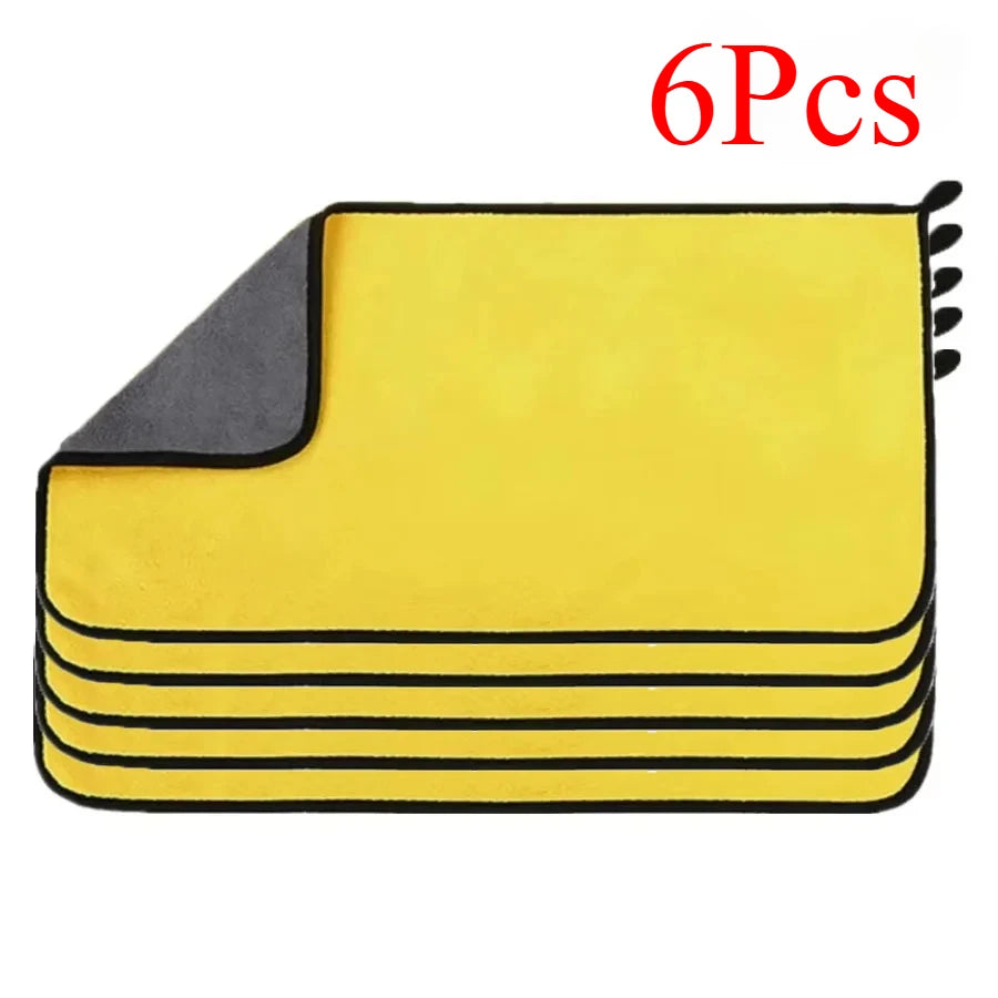 1/2/3/6/10pcs 30X60cm Microfiber Car Cleaning Towels Soft Quick Drying for Windows Mirrors Wiping Rags Double Layer Wash Cloth