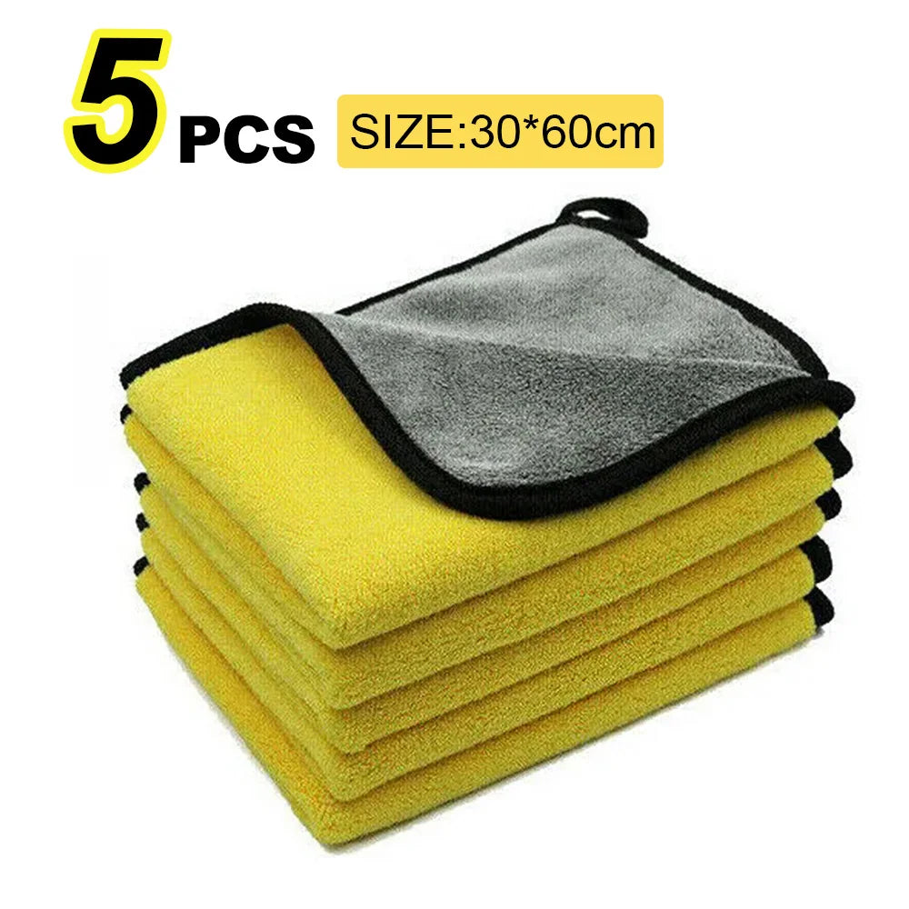 1/3/5Pcs Microfiber Cleaning Towel Car Cleaning Cloths Professional Detailing Car Drying Microfiber Towel Wash Towel Accessories