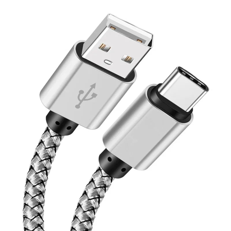 USB A to Type C Charging Cable 2A Fast Charger Nylon Data Cable 1M 2M 3M For Iphone Android Huawei Samsung TypeC Charging Device