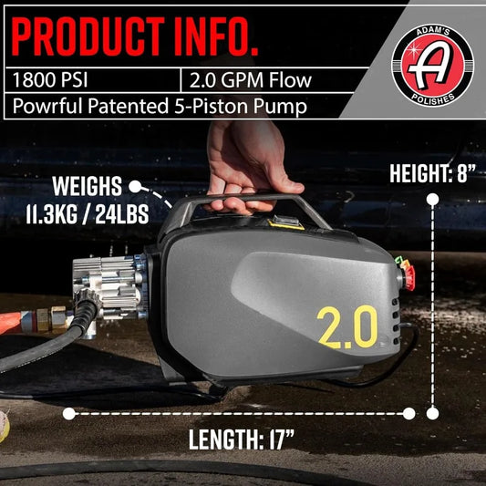 Active Pressure Washer 2.0 & Mega Foam Car Soap（5 件套）強力、輕巧、手提式電動高壓清洗機
