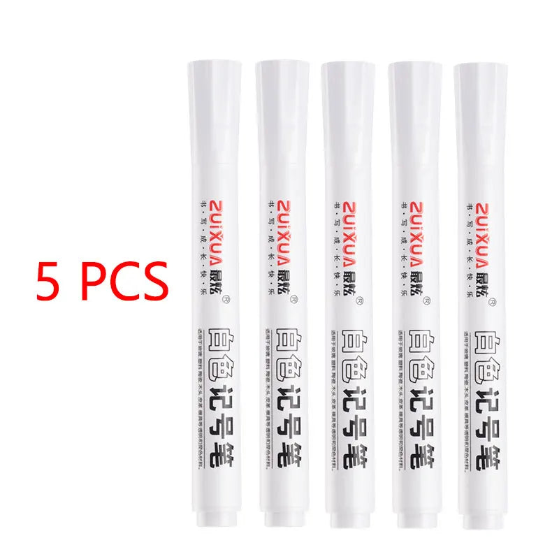 1/3/5 Pcs Student-specific white acrylic marker for sketching, highlighting, and oil-based quick-drying painting brush