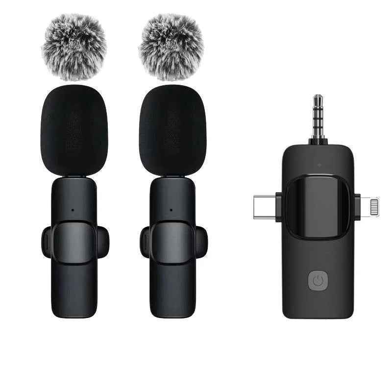 Wireless Lavalier Mic Audio Video Recording Mini Replaceable Windproof Fleece Microphone for vlog YouTube Shooting Microphone