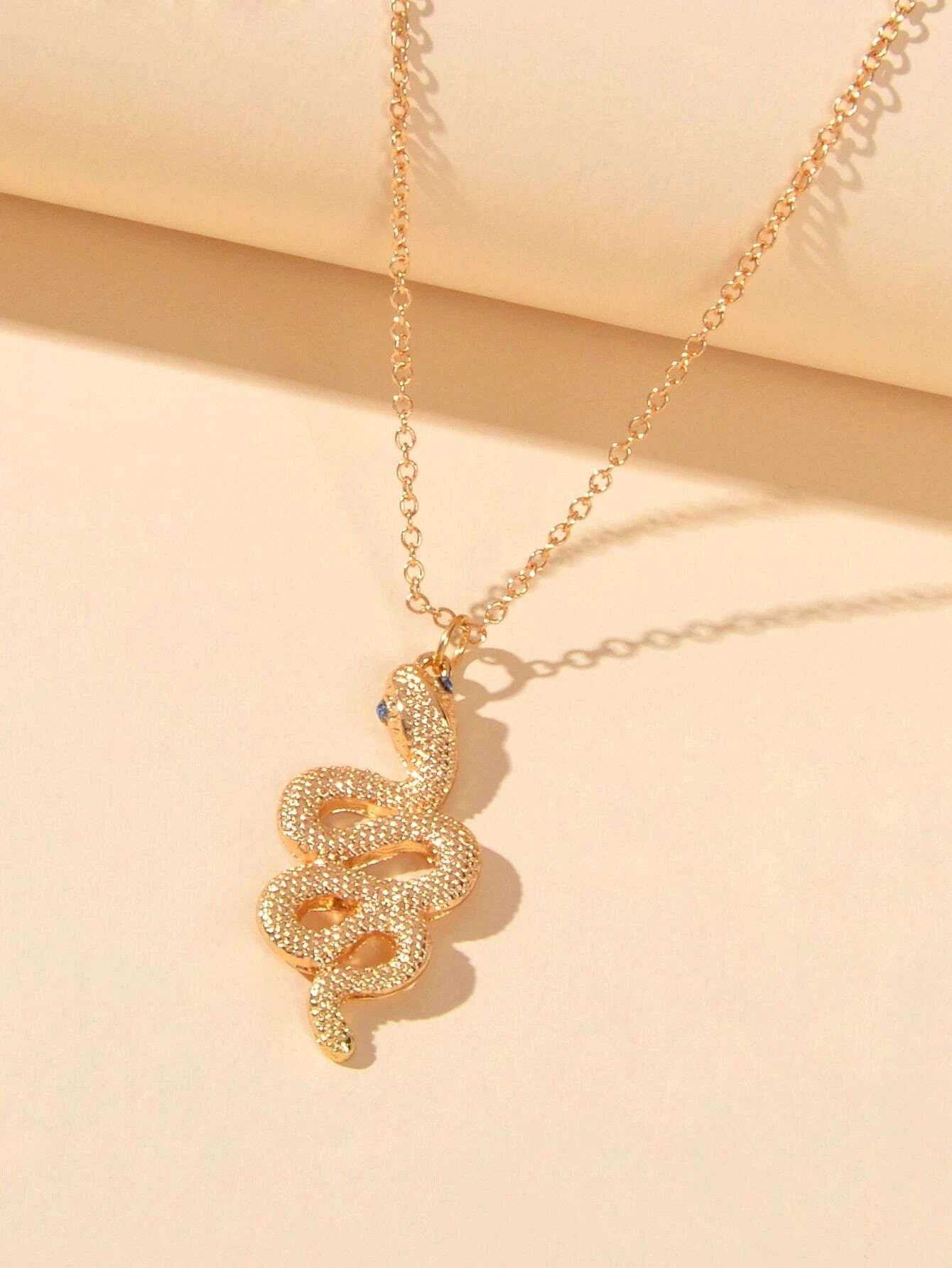 AU Post Punk Jewelry Gold Chain Snake Pendant Necklace Fashion Women Accessories