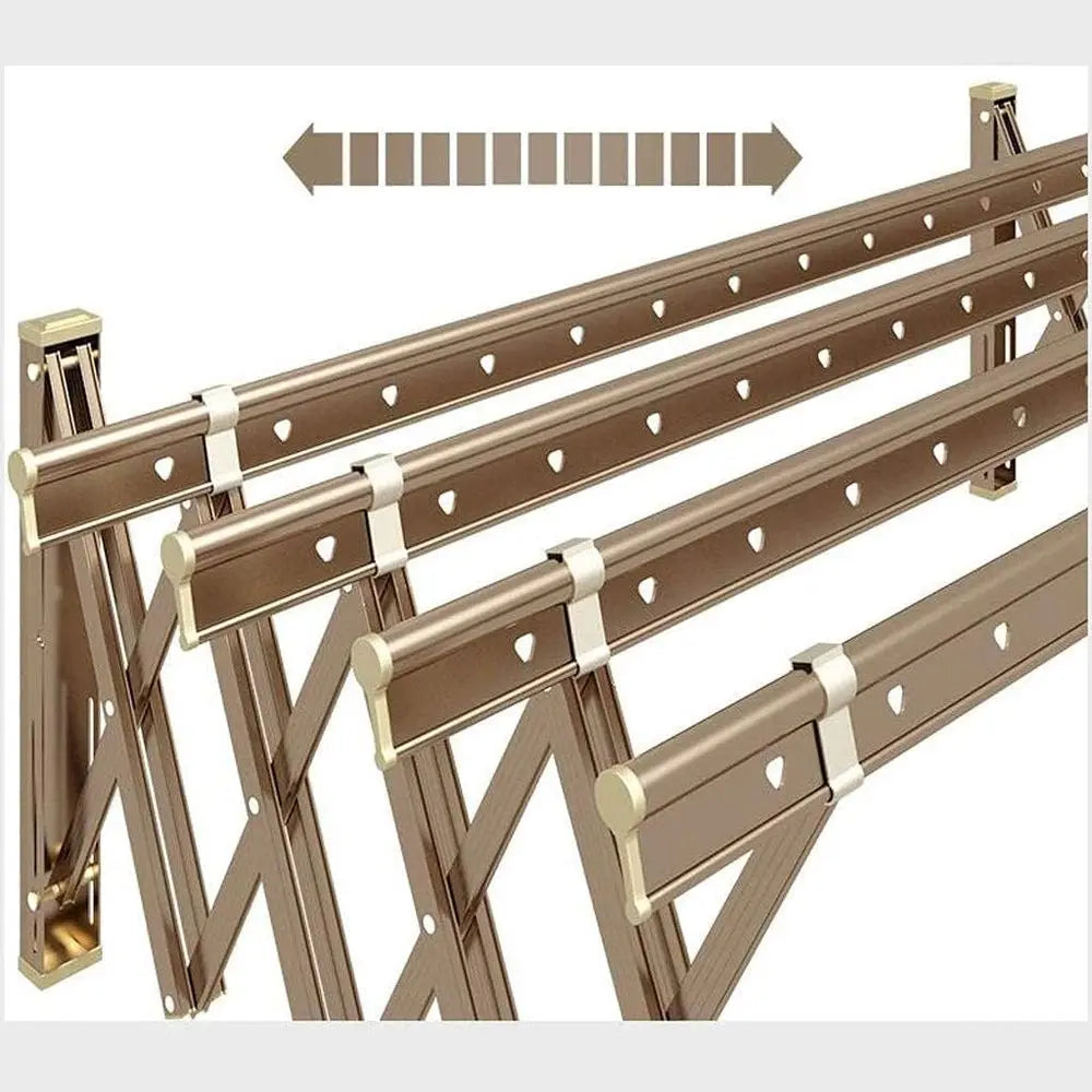 Extendable Drying Rack, Wall Mounted Airer Towel Rail Extendible Folding(1 Track)