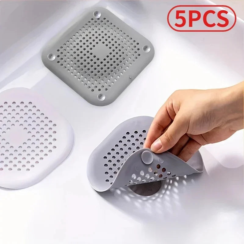 1/2/10/20PCs Shower Drain Hair Catcher Sink Strainer Drain Cover Hair Catcher Silicone Hair Filter Kitchen Bathroom Accessories