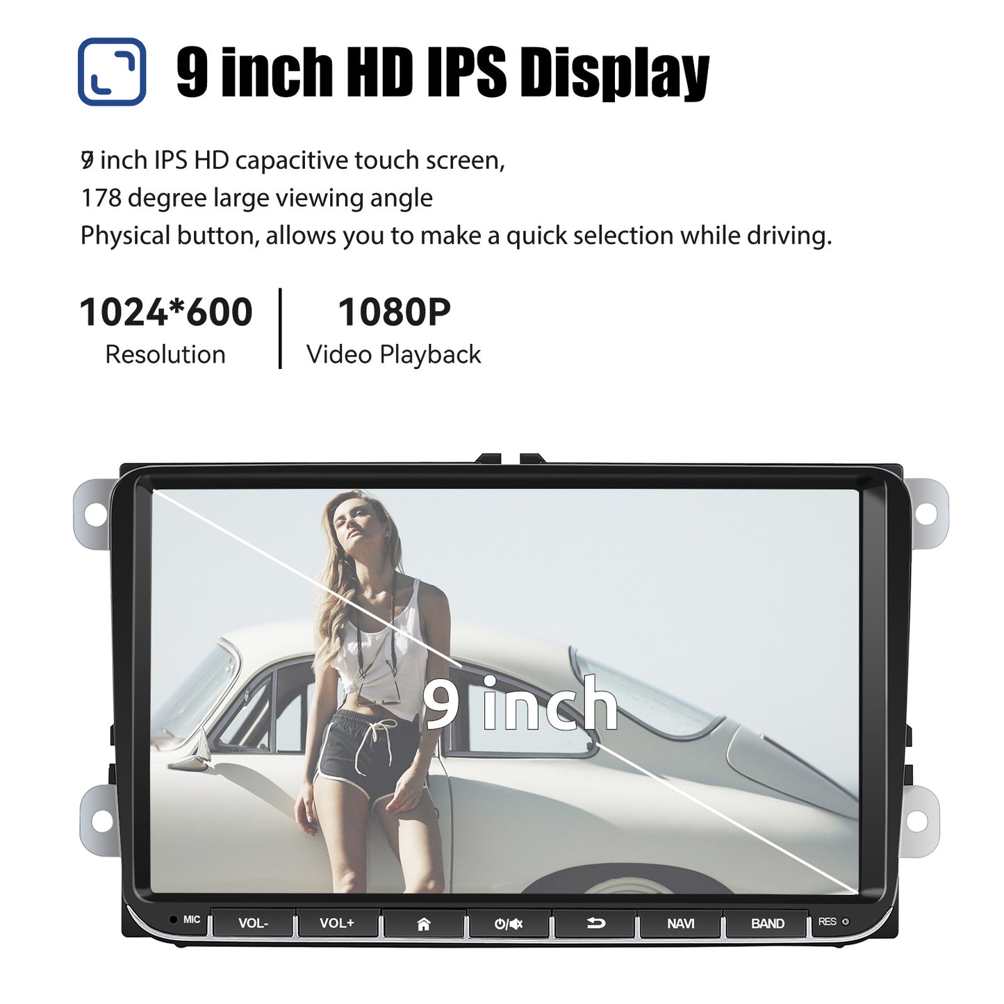 9" Android 14 4G+64G Wireless Carplay Car Stereo GPS NAVI WIFI RDS FM BT EQ for VW Golf 5 6 Passat Polo Touran Tiguan Caddy EOS