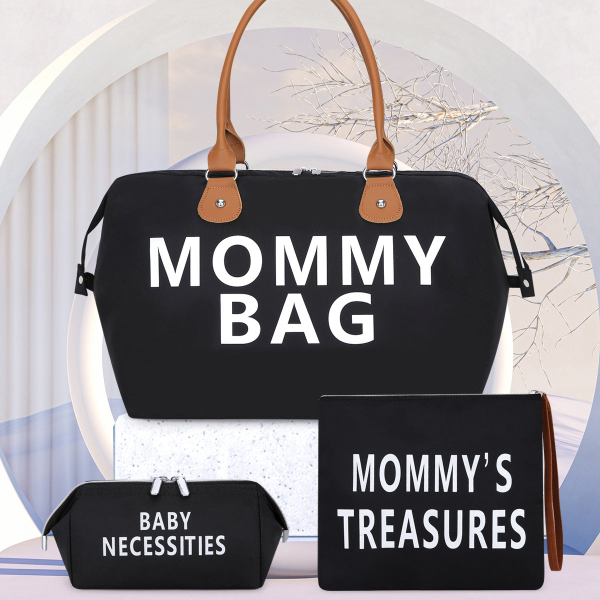 Travel bag Mommy Bag three-piece shoulder bag Tote bag Dry and wet separation
